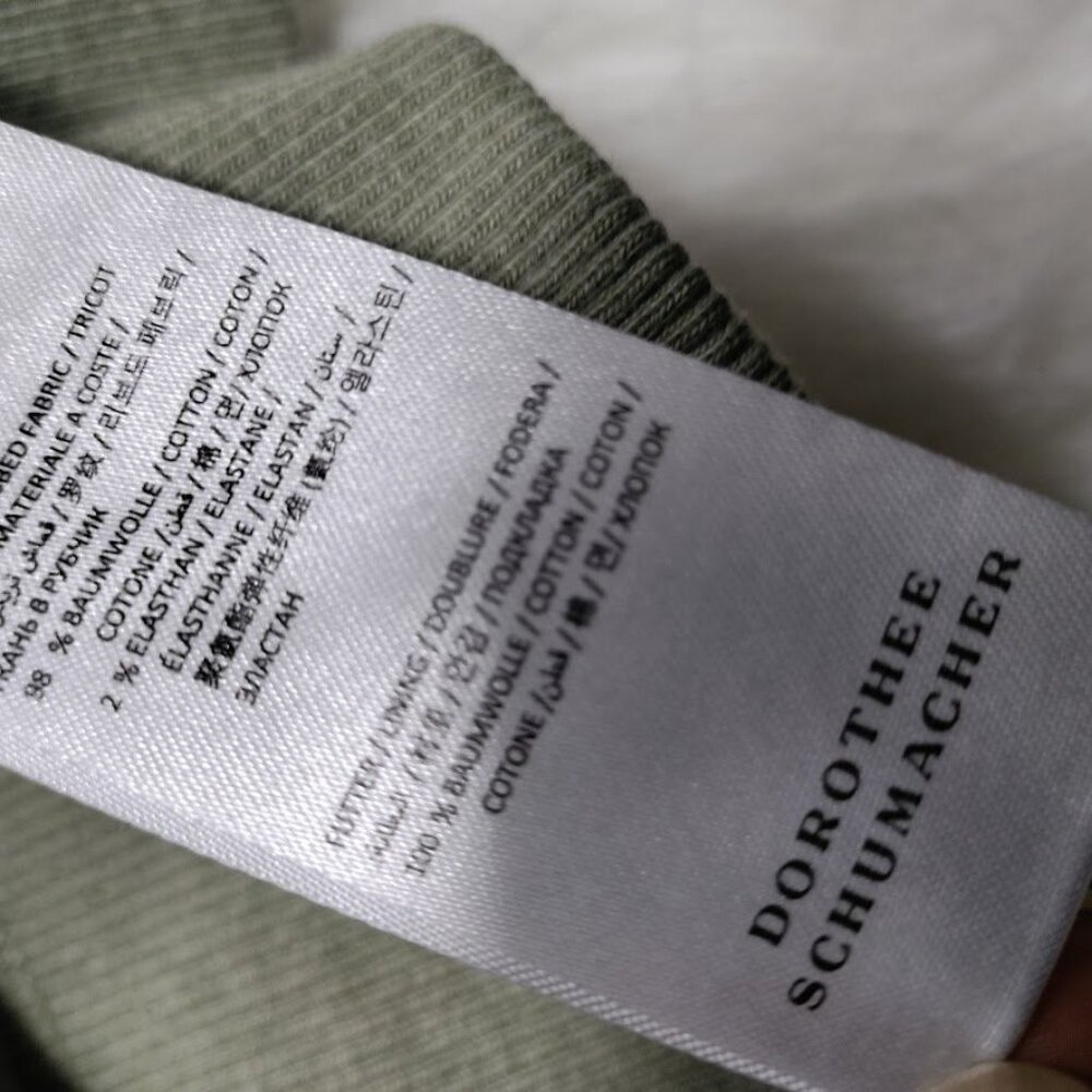 Dorothee Schumacher Cropped Sage Green Hoodie With Drawstring & Ribbed Cuffs S - Picture 10 of 12
